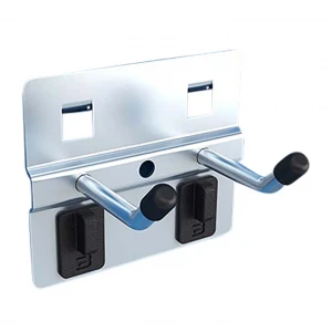 Кука за инструменти двойна / къса, за работни маси, стени, 40 мм - BGH50