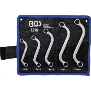 Комплект гаечни ключове с двоен пръстен, S-тип, 10 x 11 - 18 x 19 мм, 5 бр. - BGS1216