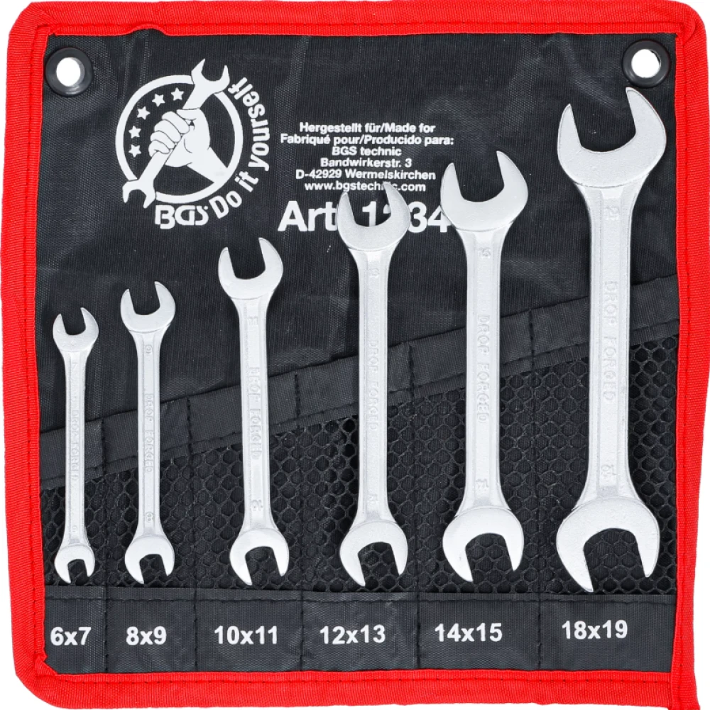 Комплект двоен гаечен ключ, 6 x 7 - 18 x 19 мм, 6 бр. - BGS1234