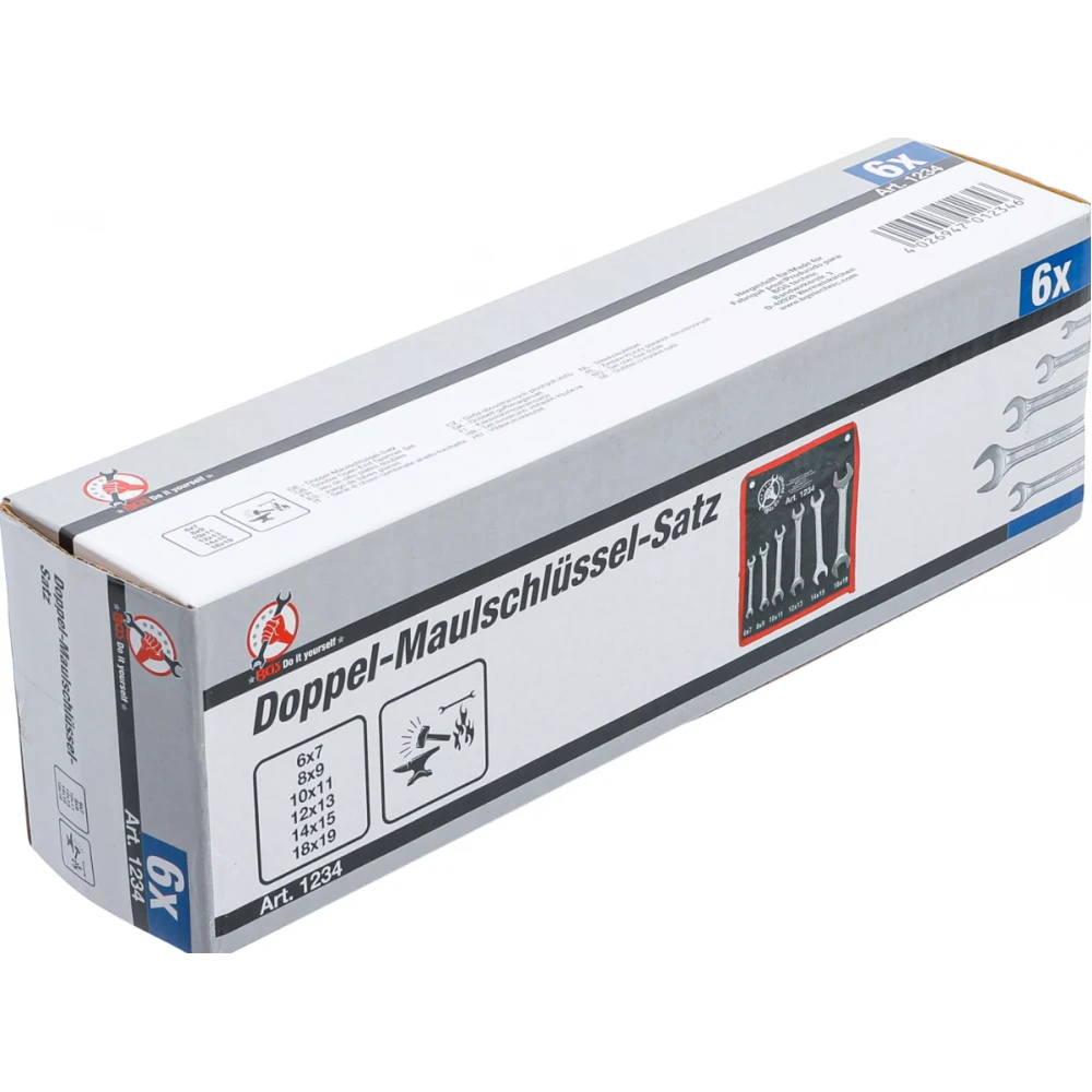 Комплект двоен гаечен ключ, 6 x 7 - 18 x 19 мм, 6 бр. - BGS1234