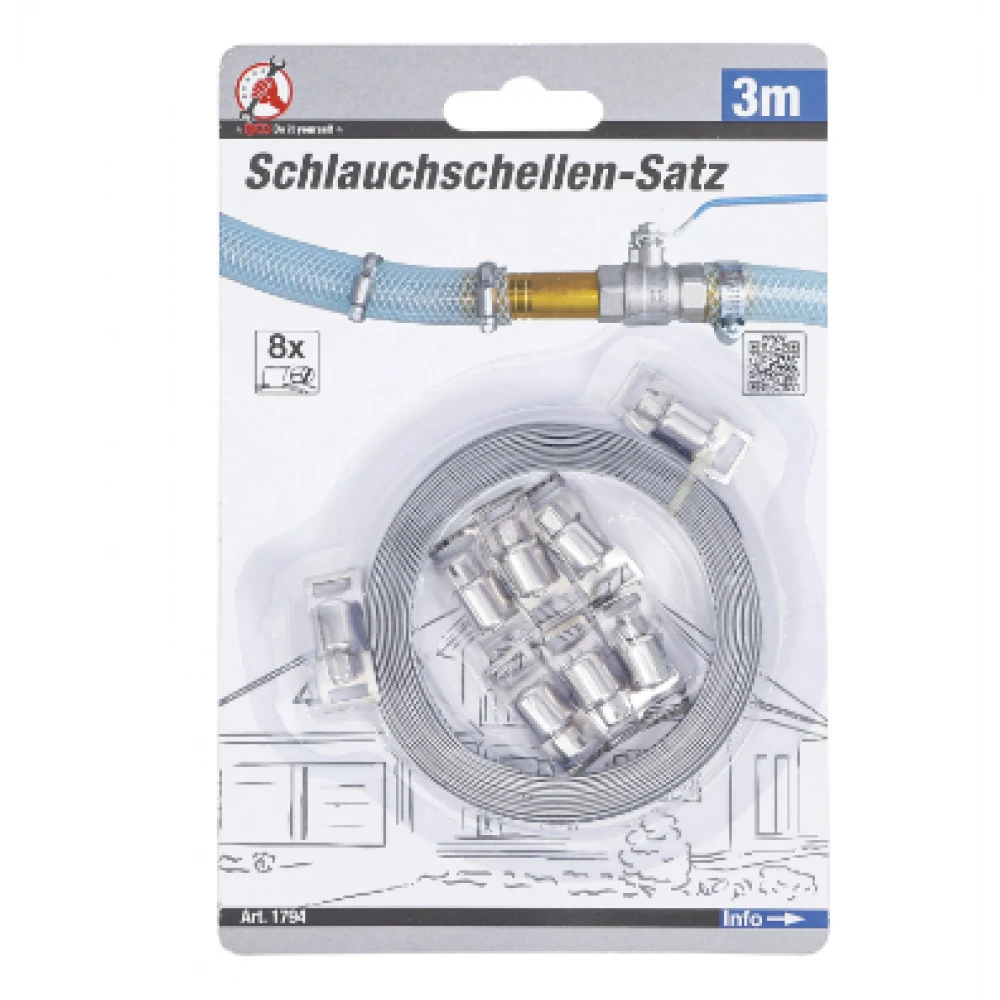 Комплект скоби за маркучи 3 м - BGS TECHNIC BGS1794