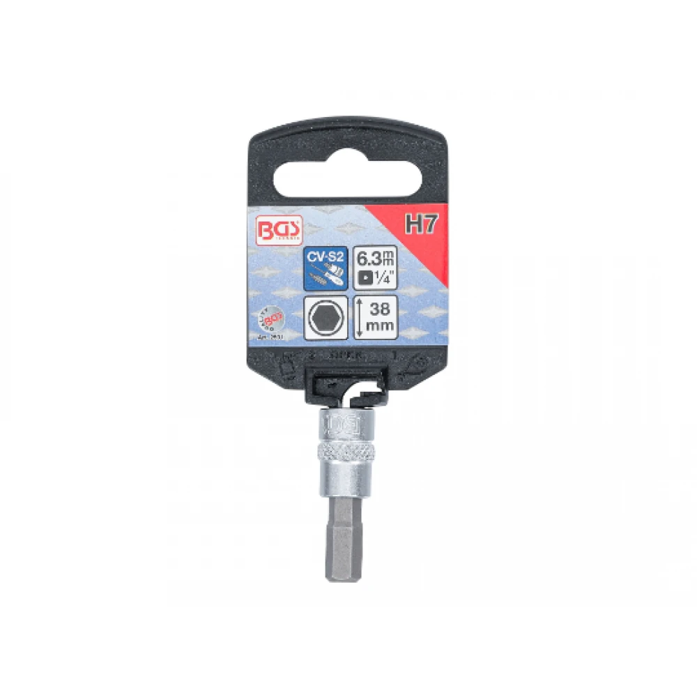 Бит тип шестограм на вложка 7 мм 1/4" - BGS2501
