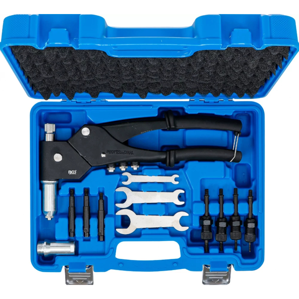 Комплект клещи за нитове, за стандартни нитове, нитови гайки и нитови болтове - BGS438