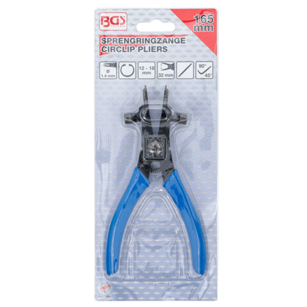 Зегер клещи с фиксиращи пръстени ( вътрешни ) 165 мм BGS446