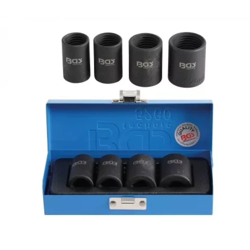 Комплект въртящи се гнезда (спирален профил) / винтов екстрактор / 12,5 мм (1/2") Диск / 17 - 26 мм / 4 бр. - BGS TECHNIC BGS5260