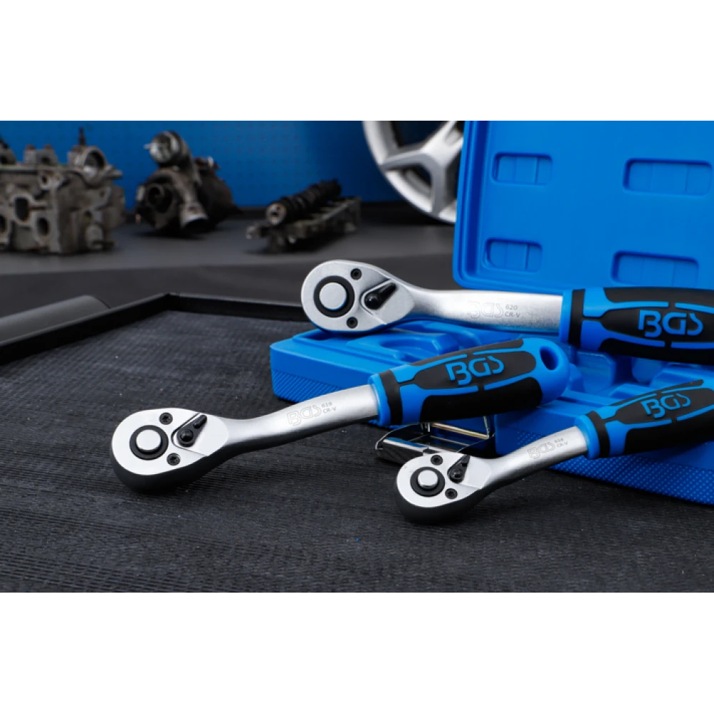 Комплект тресчотки 3 броя (1/4") - (3/8") - (1/2") - BGS621