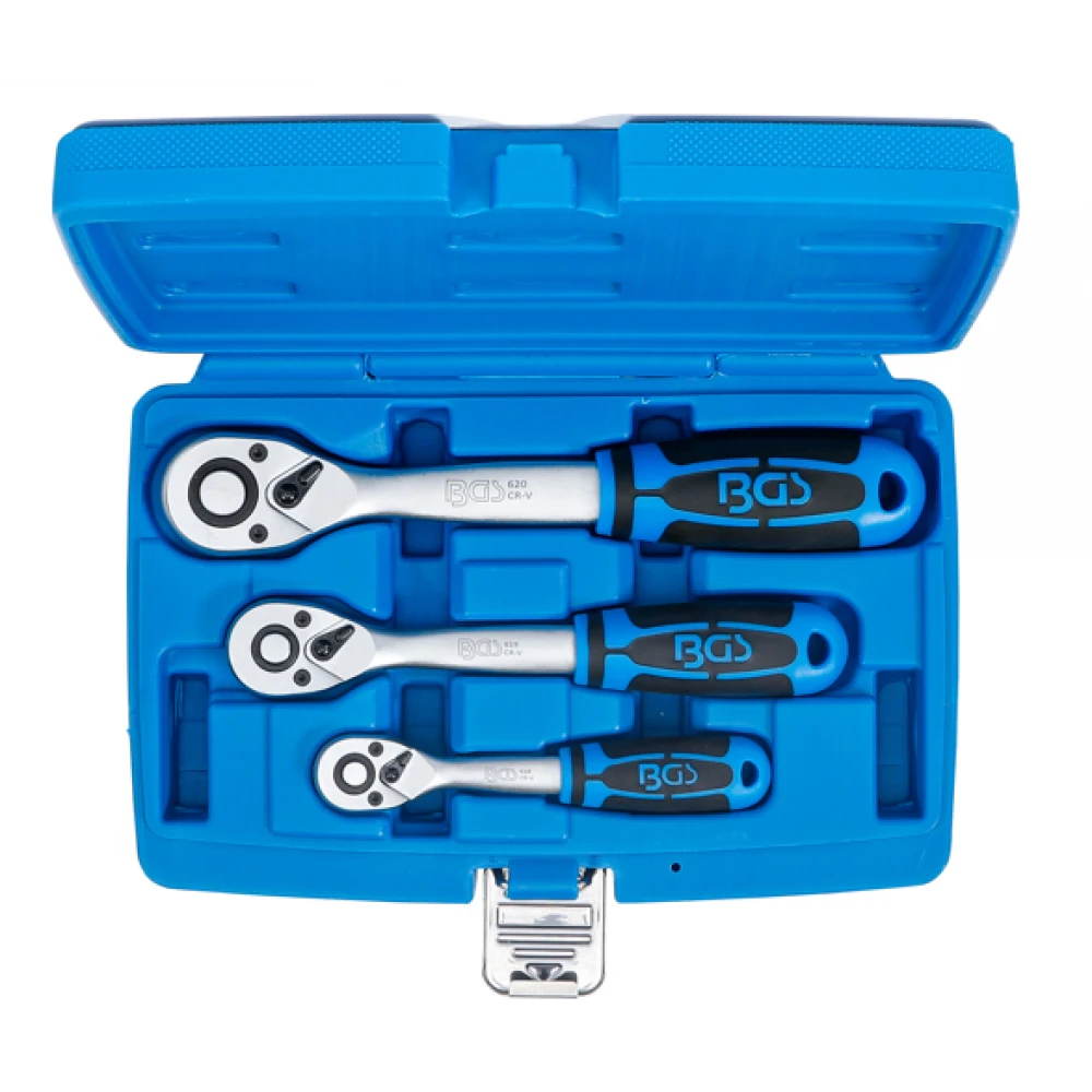 Комплект тресчотки 3 броя (1/4") - (3/8") - (1/2") - BGS621