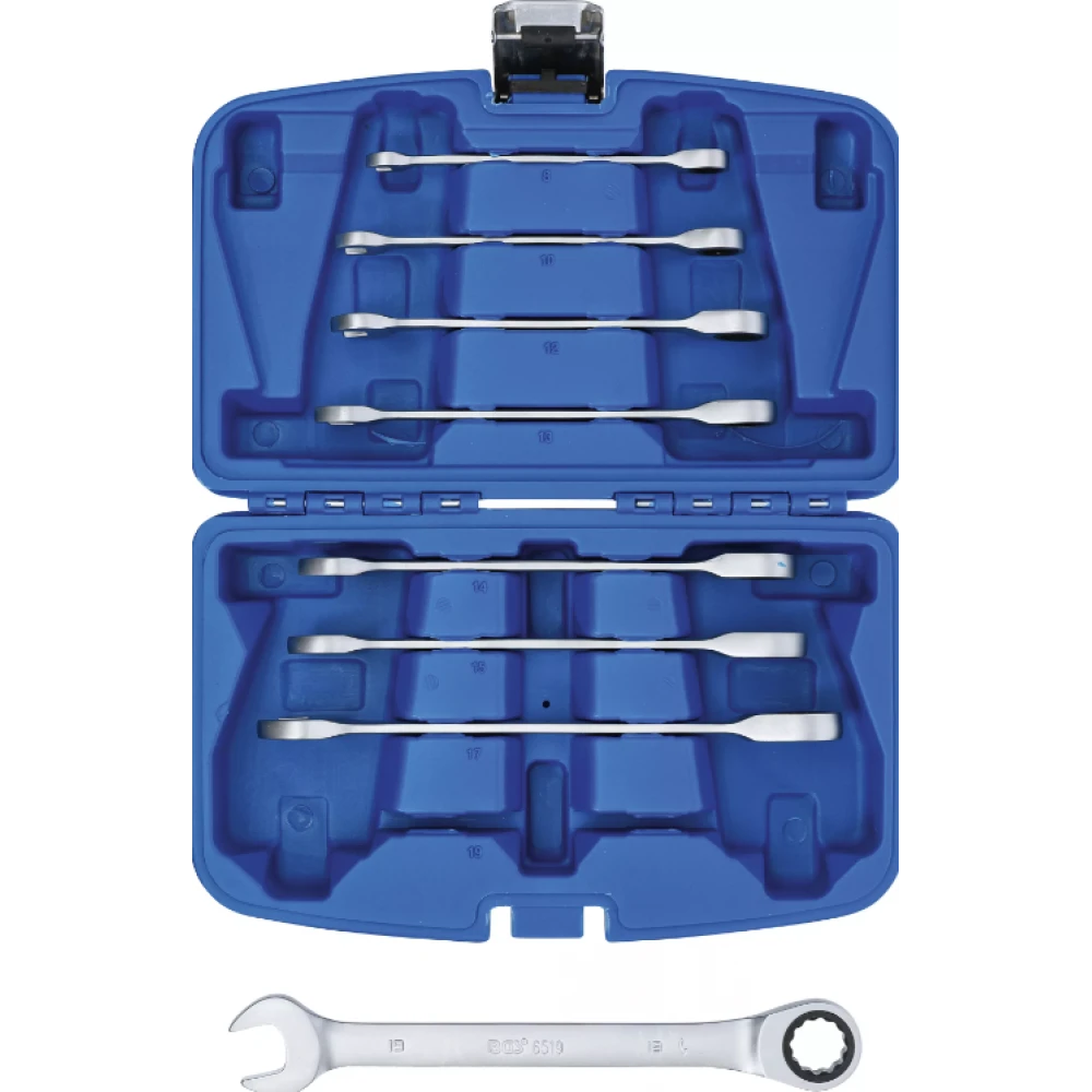 Комплект гаечни ключове с тресчотка, SW 8 - 19 мм, 8 бр. - BGS6540