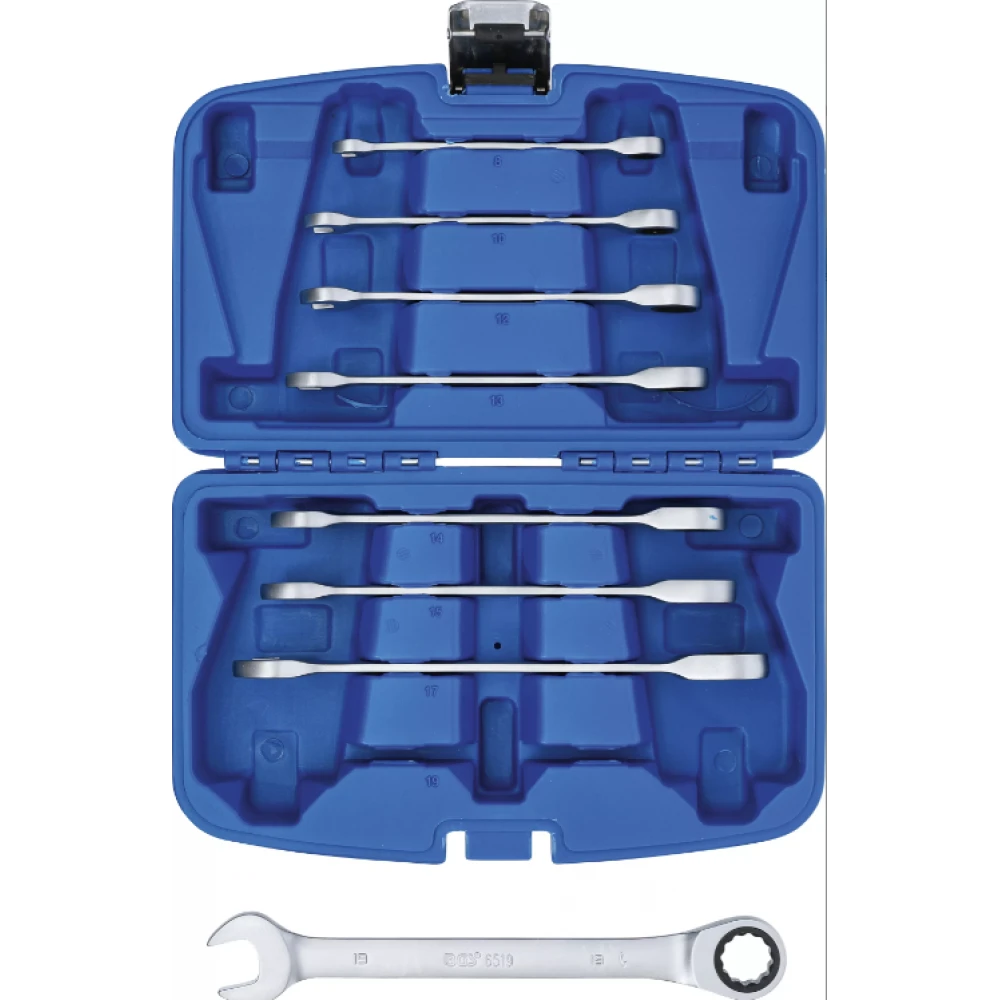 Комплект гаечни ключове с тресчотка, SW 8 - 19 мм, 8 бр. - BGS6540