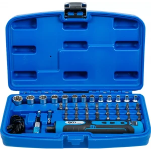 Акумулаторен винтоверт, включва комплект накрайници и гаечни ключове, 41 броя - BGS70209