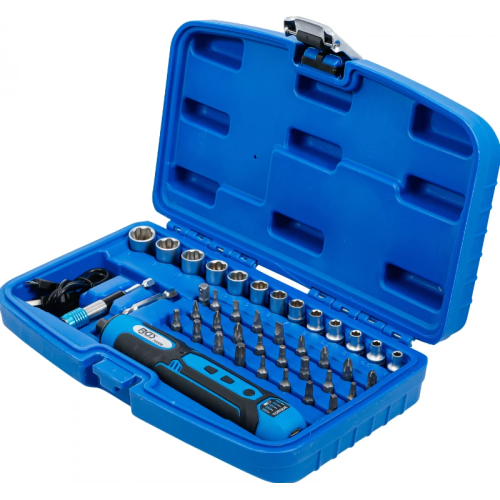 Акумулаторен винтоверт, включва комплект накрайници и гаечни ключове, 41 броя - BGS70209