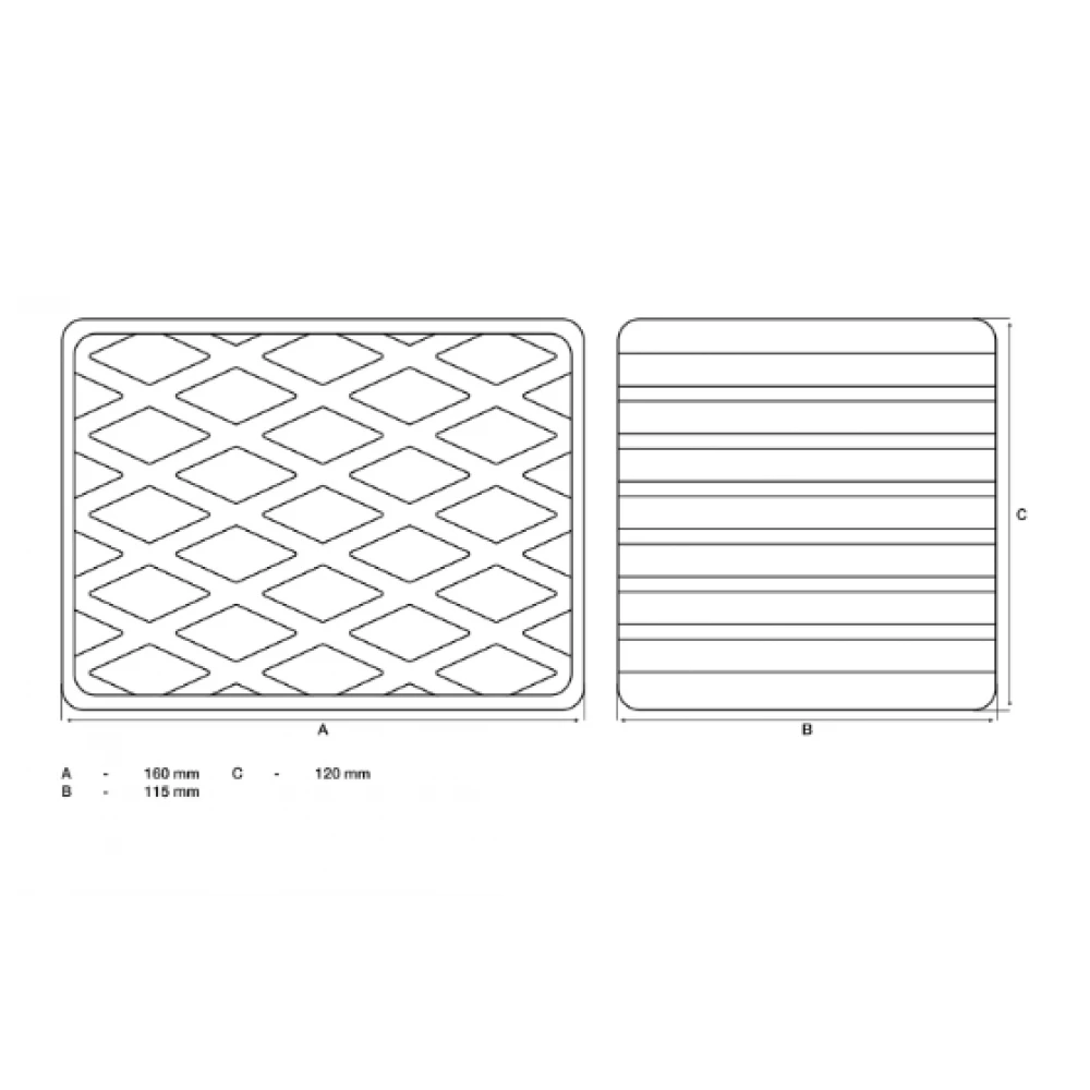 Гумена подложка за подемнижи 160 x 120 x 115 мм - BGS7039