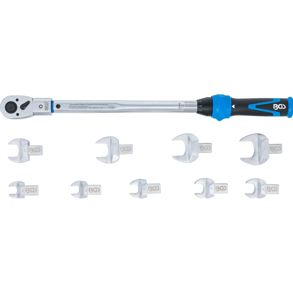 Комплект динамометрични ключове, за инструменти, за вложки 14 x 18 мм, 40 - 210 Nm, 11 бр. - BGS7193