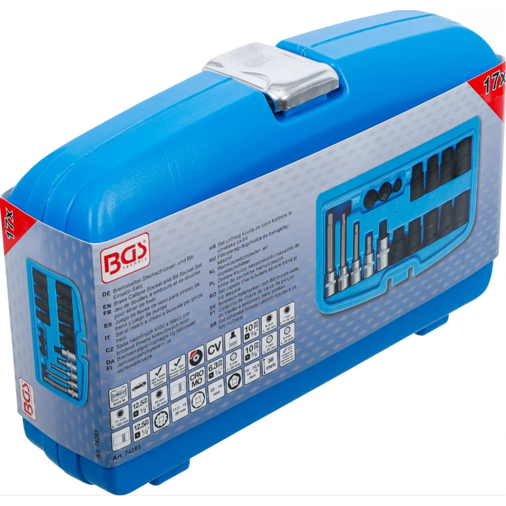 Гнездо за спирачен апарат и комплект вложки за битове, 17 бр. - BGS74283