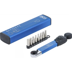 Динамометричен ключ, задвижване на вътрешен шестостен 6,3 мм (1/4"), 2 - 10 Nm, с комплект битове, 9 бр. - BGS74295