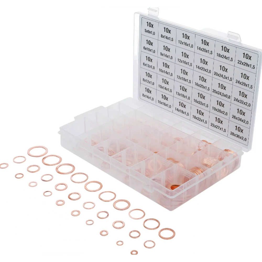 Гама уплътнителни пръстени, О-пръстени, медни, 300 броя - BGS8142