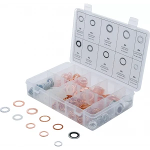 Гама уплътнителни пръстени, О-пръстени от мед, алуминий, найлон, 250 броя - BGS85225