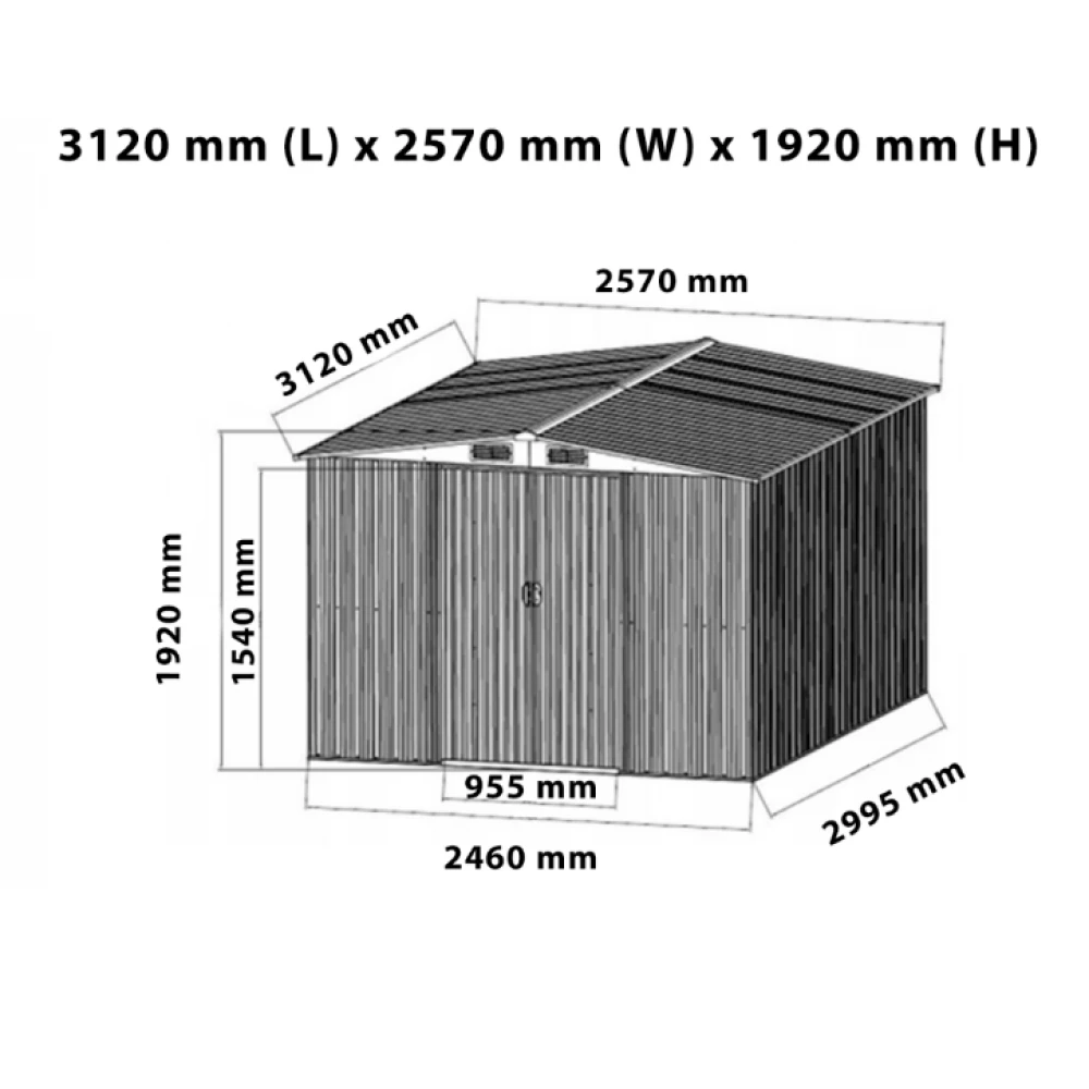 Градинска барака / къща за инструменти 3,1х2.6х1.9 BH 28572
