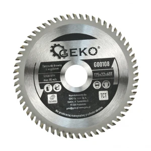 Циркулярен диск за дърво 125x22 мм 60 зъба GEKO G00108