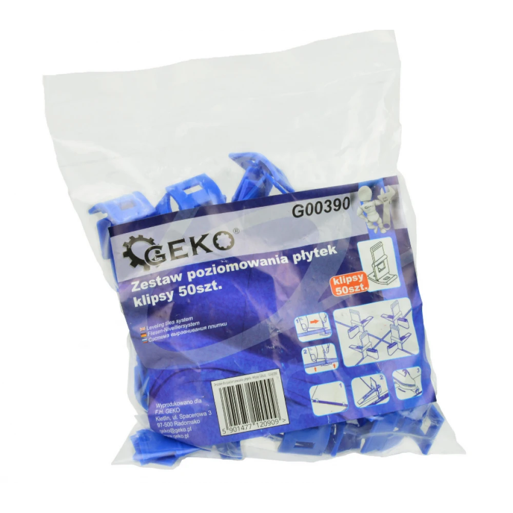 Комплект за нивелиране на плочки - щипки 50 бр. GEKO G00390