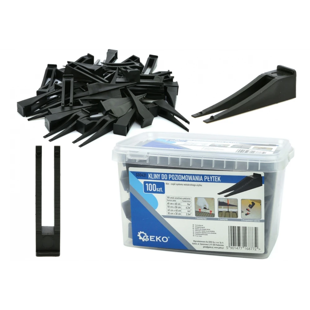Клинове за нивелиране на плочки 100 броя - GEKO G00431