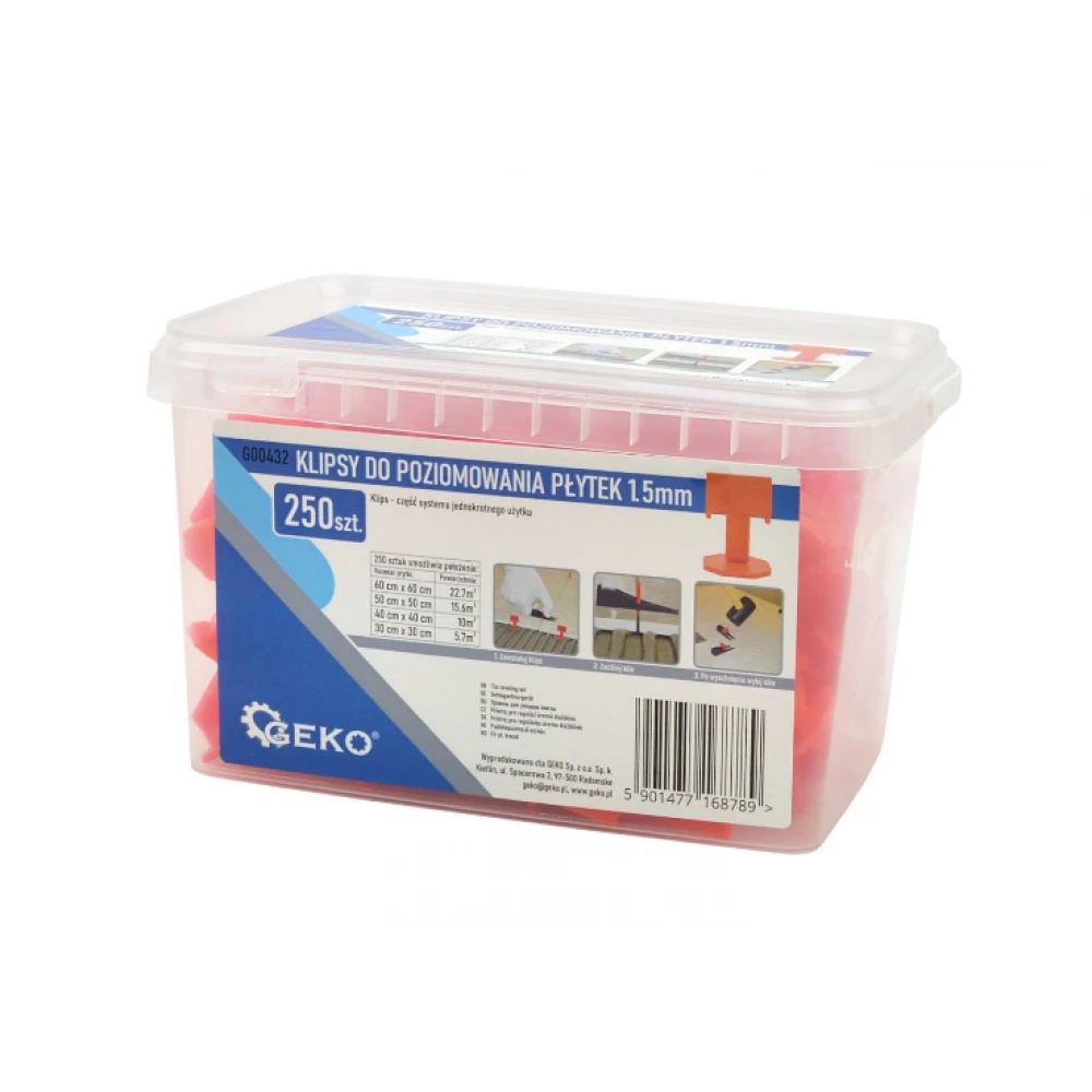Щипки за нивелиране на плочки 1.5 мм 250 броя GEKO G00432