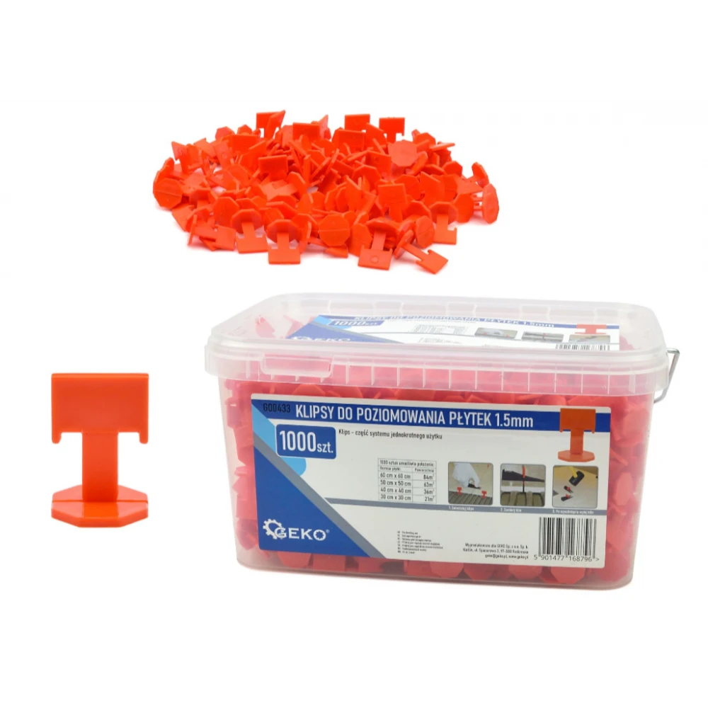 Щипки за нивелиране на плочки 1.5 мм 1000 броя GEKO G00433