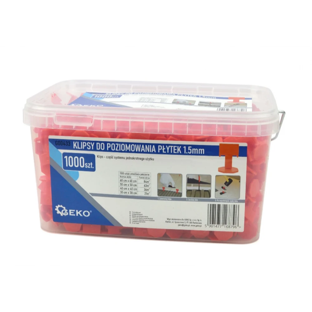 Щипки за нивелиране на плочки 1.5 мм 1000 броя GEKO G00433