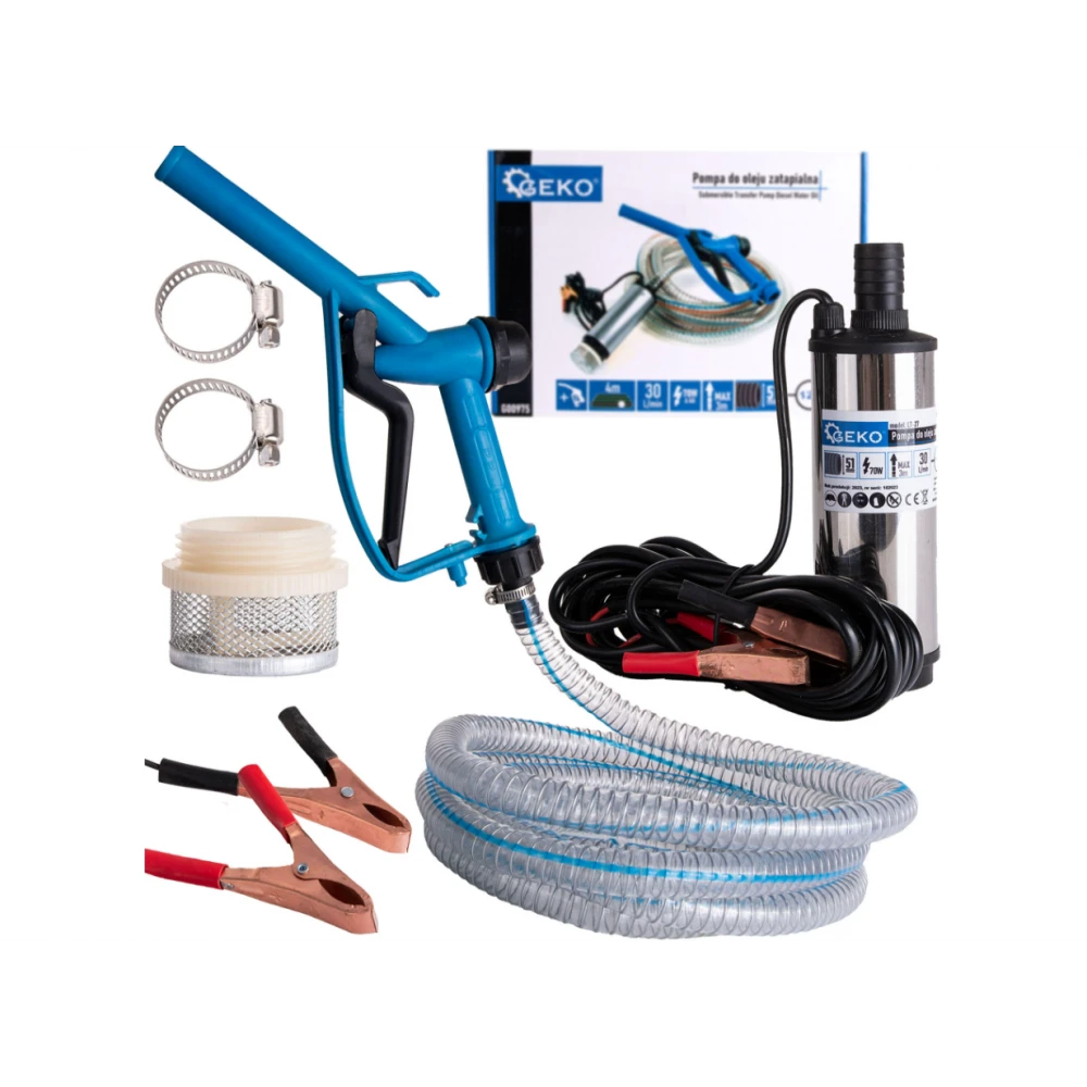 Потопяема помпа за масло 12V 51 мм с 4 метра маркуч и пистолет G00975