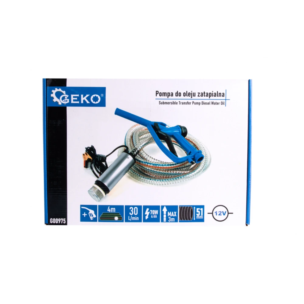 Потопяема помпа за масло 12V 51 мм с 4 метра маркуч и пистолет G00975
