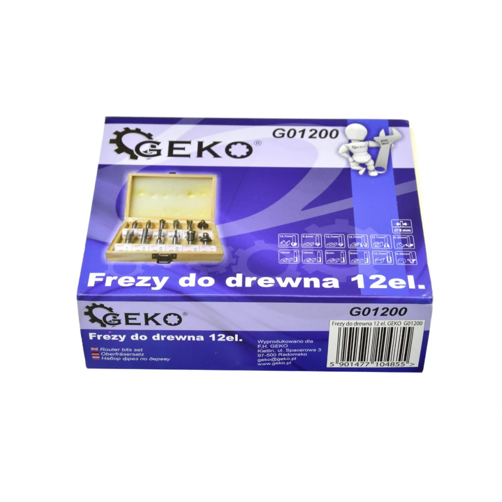 Комплект фрезери за оберфреза, 12 бр., 8 мм - G01200