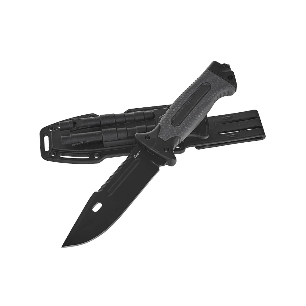 Тактически нож с кобур с магнезиева запалка и компас G01890