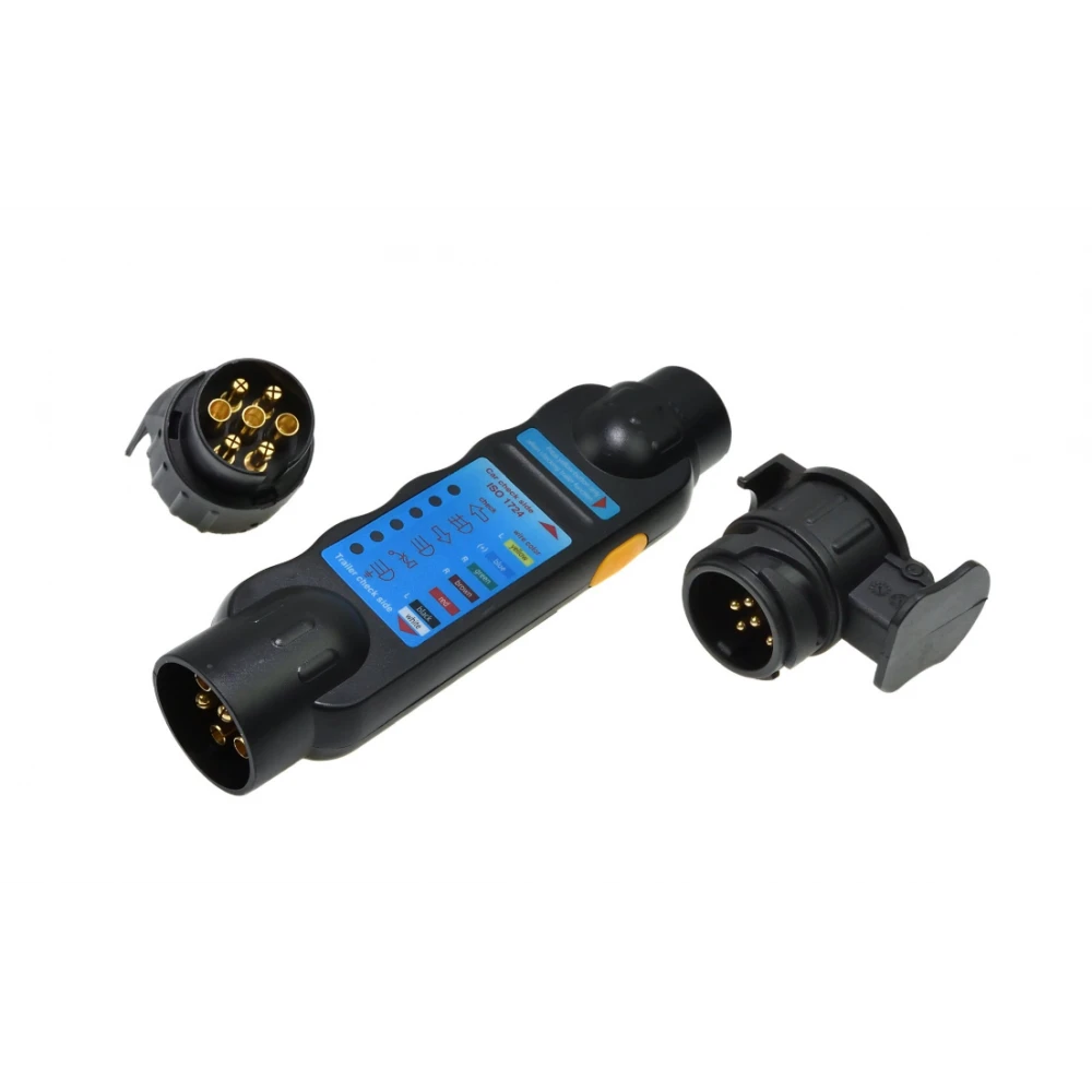 Тестер за контакт и щепсел за ремарке + адаптери 13/7 7/13 GEKO G02331