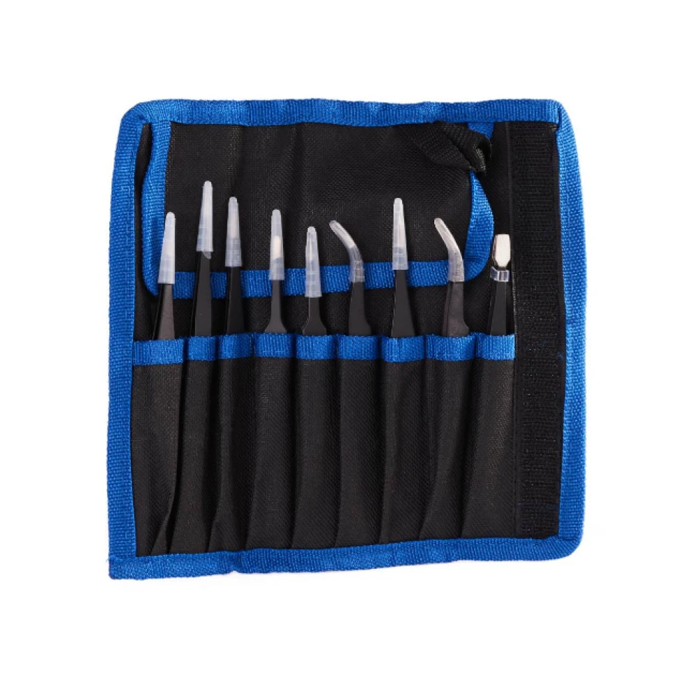 Комплект прецизни метални пинсети 9 броя - GEKO G02709