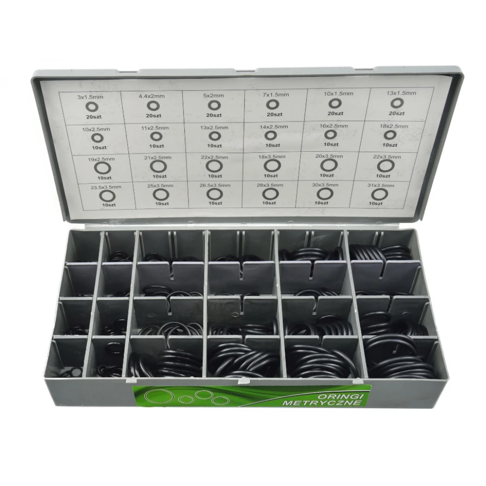 Комплект уплътнители О-пръстени HNBR, SAE, метрични 900 бр. GEKO G02801