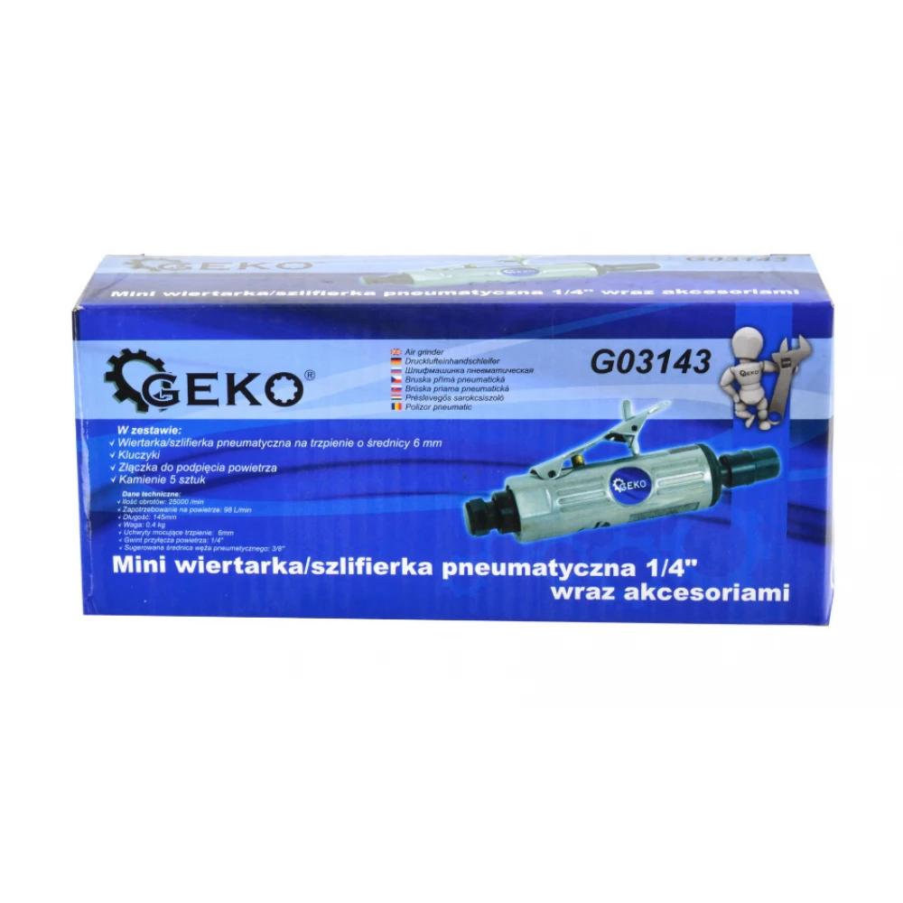 1/4" въздушна мини бормашина/шлайф с аксесоари - GEKO G03143