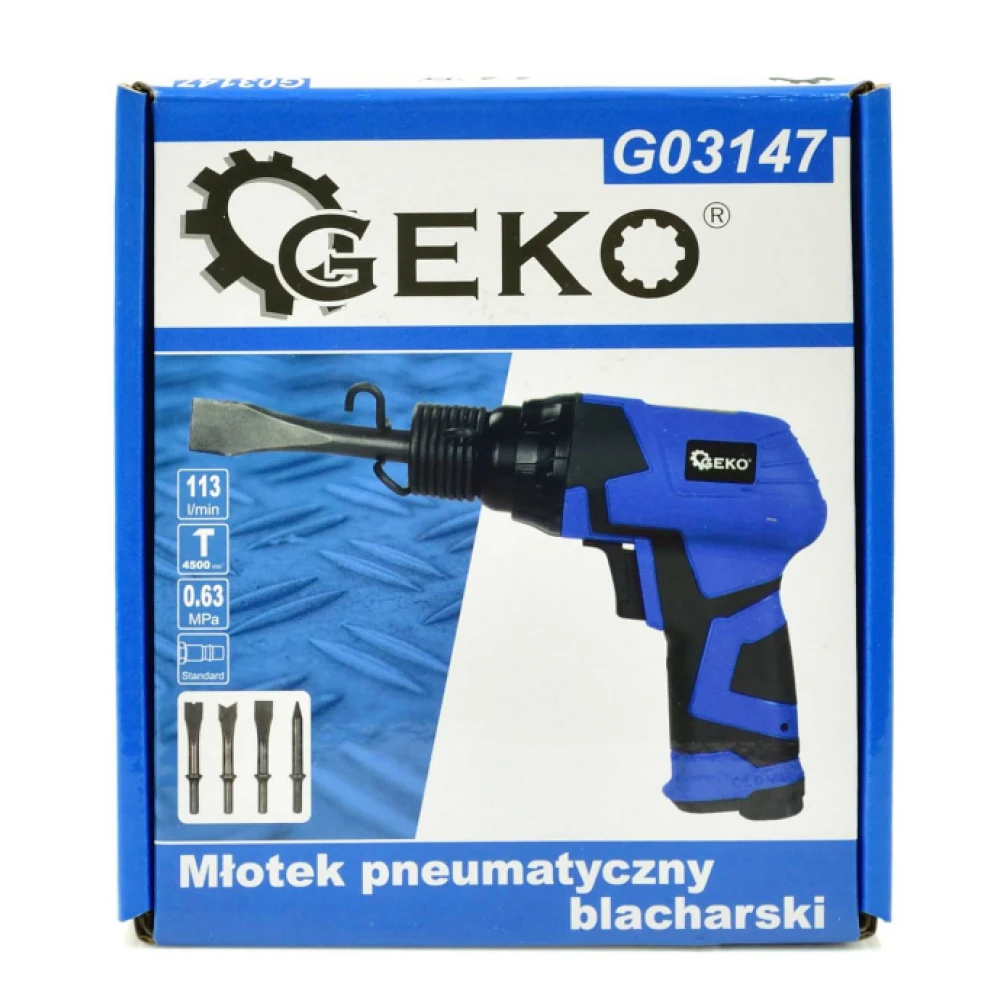 Пневматичен чук с комплект от 4 накрайника GEKO G03147