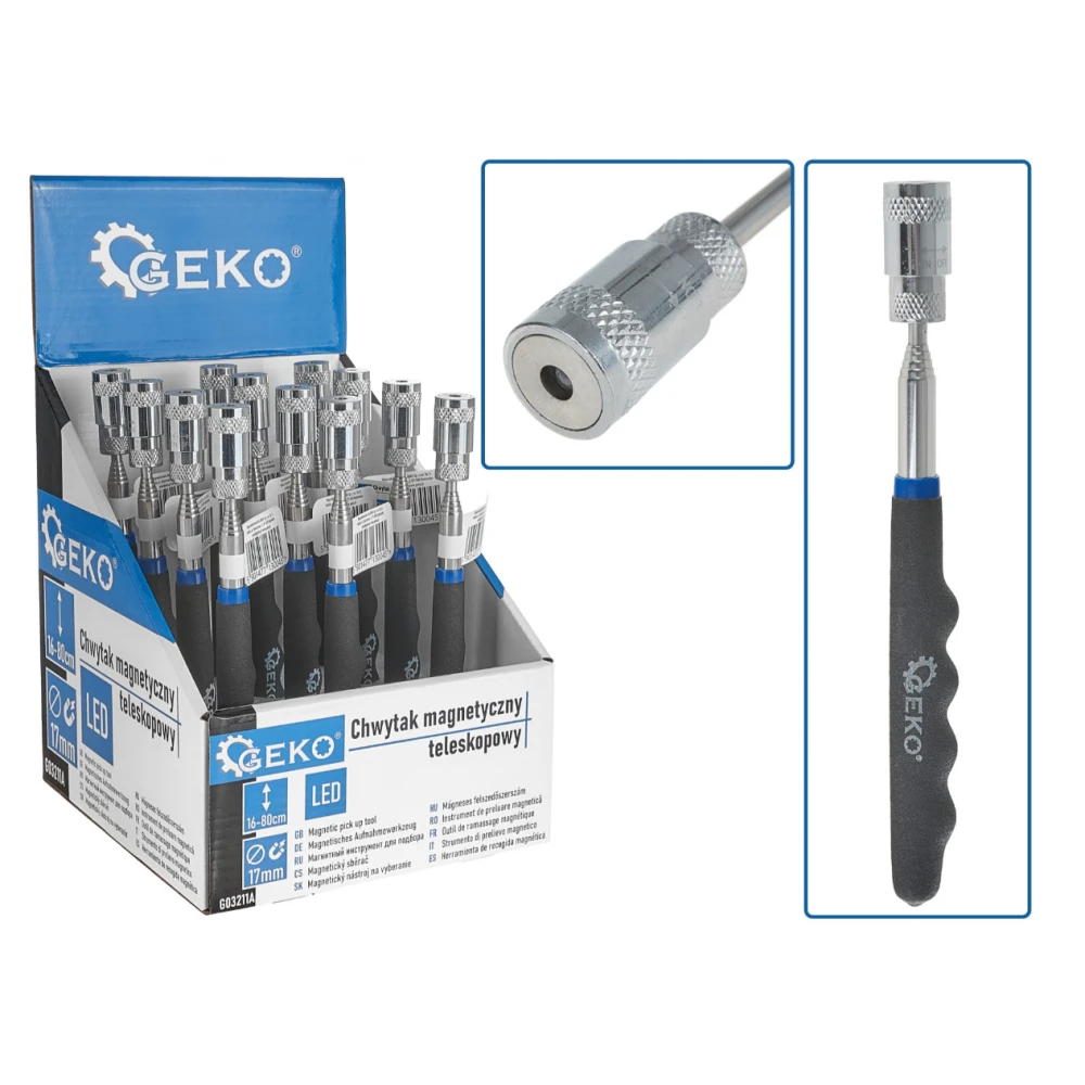 Телескопичен магнитен грайфер + LED 80 см – дисплейна кутия - G03211A