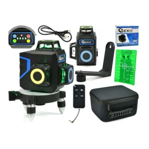 3D 360 градуса самонивелиращ се лазер 12x зелени линии - GEKO G03308