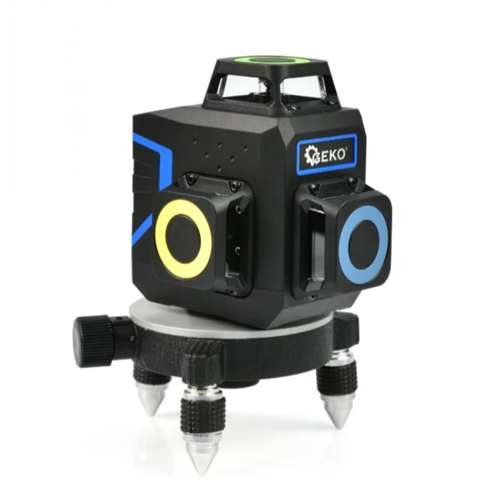 3D 360 градуса самонивелиращ се лазер 12x зелени линии - GEKO G03308