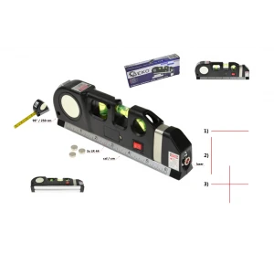 Многофункционален лазерен нивелир с линийка 2,5 м GEKO G03310