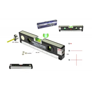 Светещ лазерен нивелир с мярка 1,5 м GEKO G03311