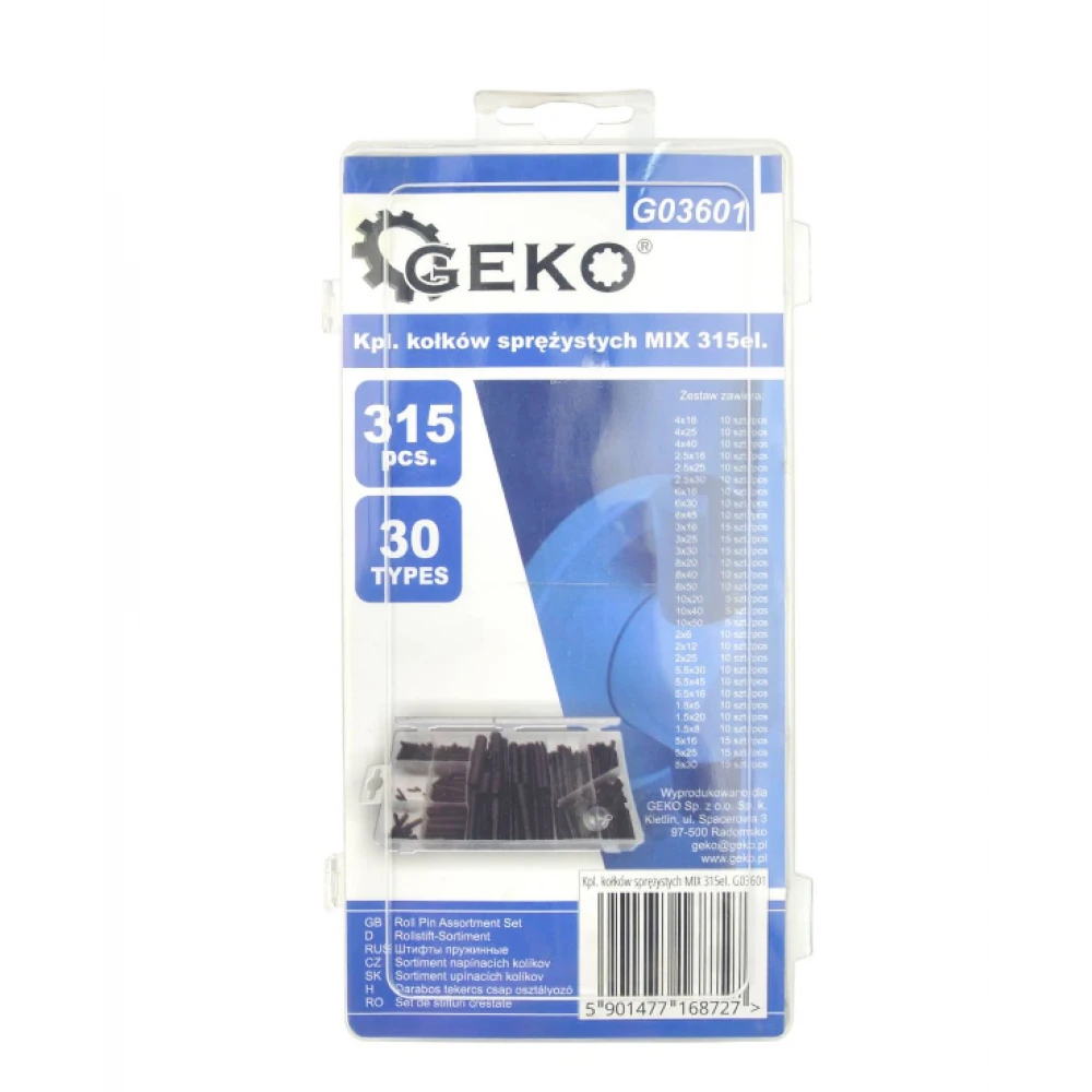 Комплект пружинни щифтове MIX, пружинна стомана, 315 броя - G03601
