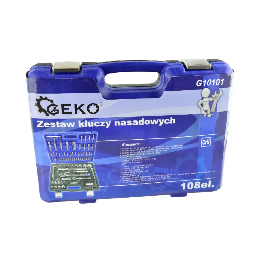 Комплект накидни и торкс ключове 1/2" и 1/4" 108 бр. GEKO G10101