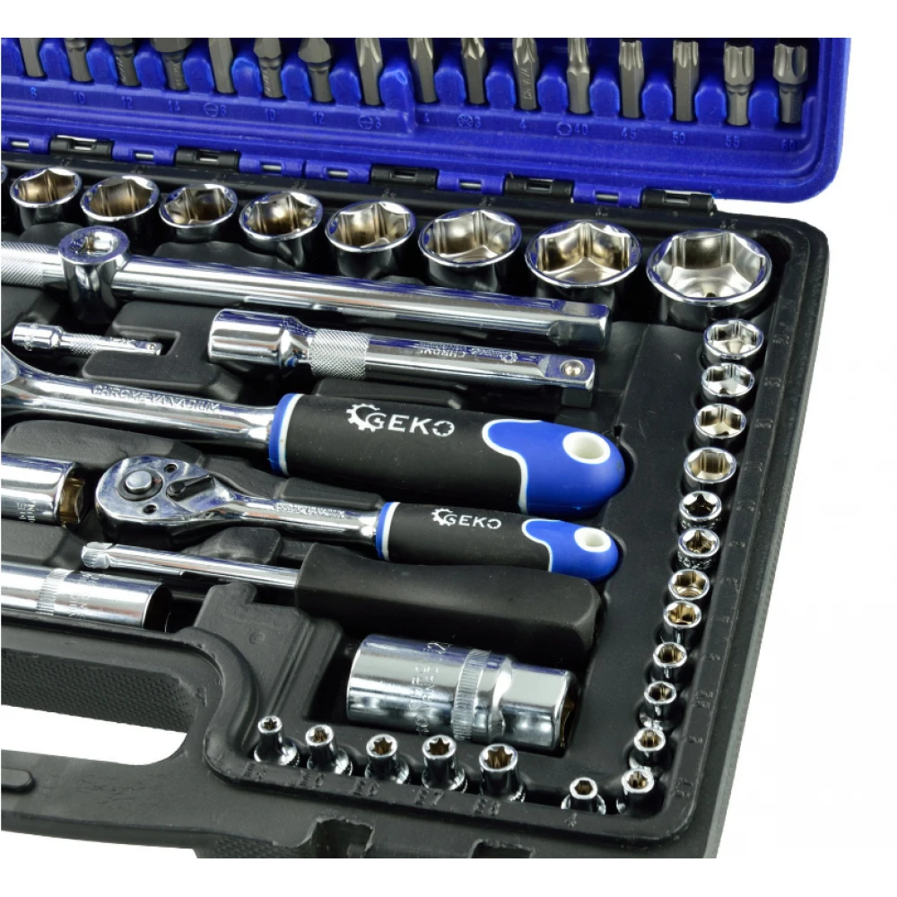 Комплект накидни и торкс ключове 1/2" и 1/4" 108 бр. GEKO G10101