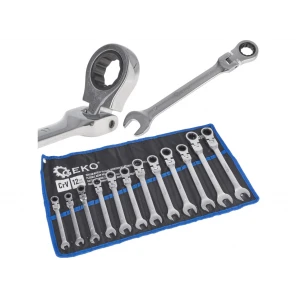 Комплект комбинирани гаечни ключове с тресчотка от 12 части, 8-19 мм - G10337