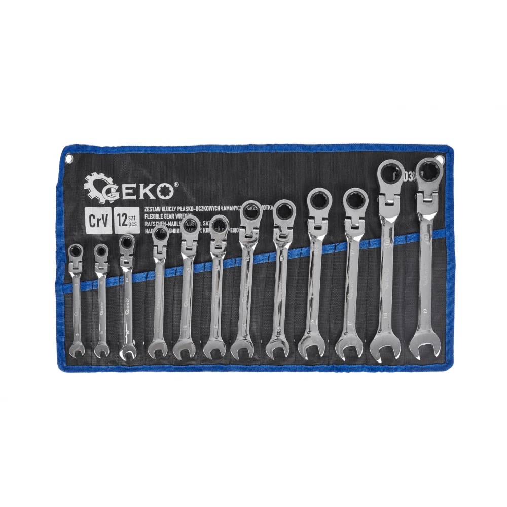Комплект комбинирани гаечни ключове с тресчотка от 12 части, 8-19 мм - G10337
