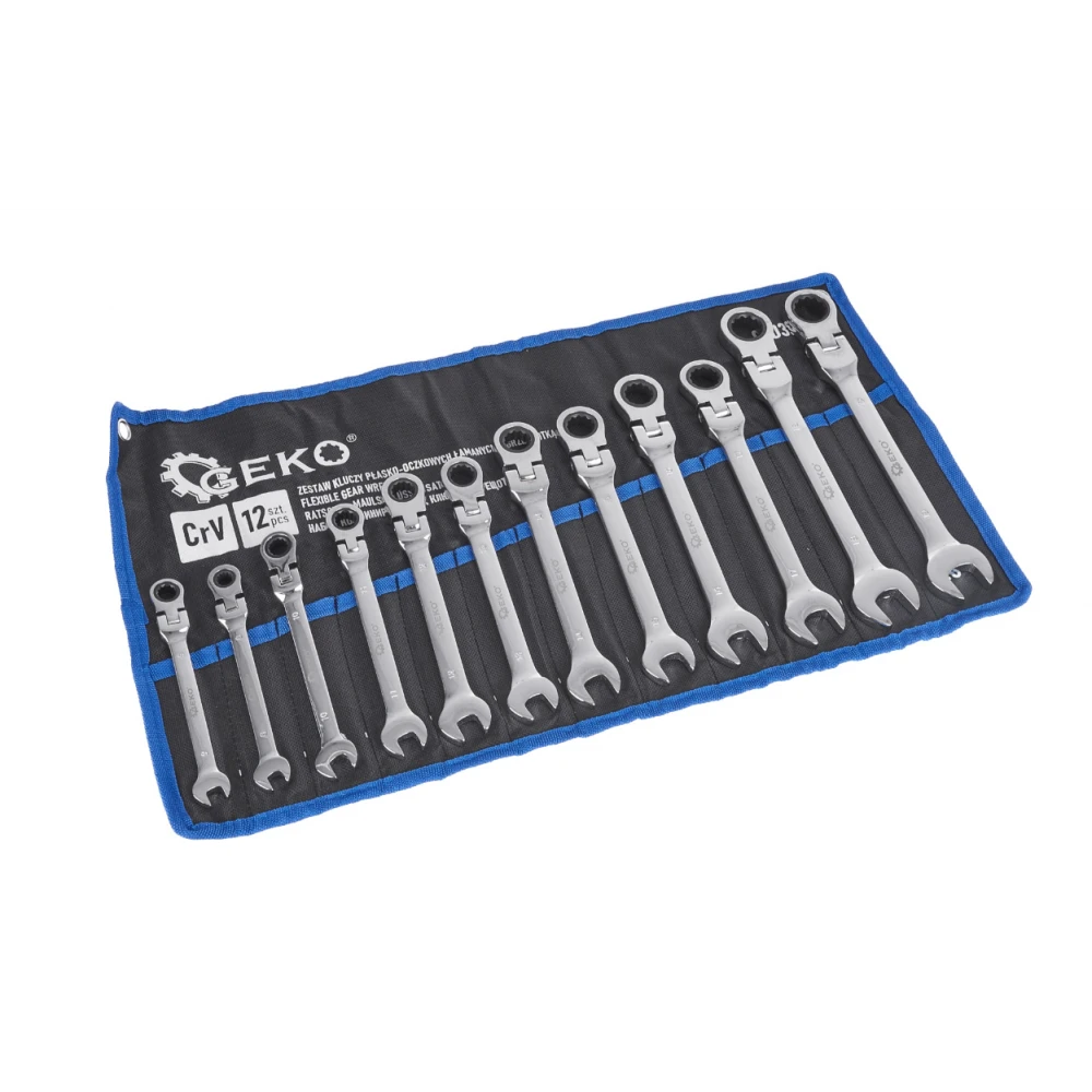 Комплект комбинирани гаечни ключове с тресчотка от 12 части, 8-19 мм - G10337