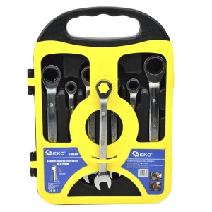 Комплект гаечни ключове с тресчотка 7 бр. 8-19 мм GEKO G10340