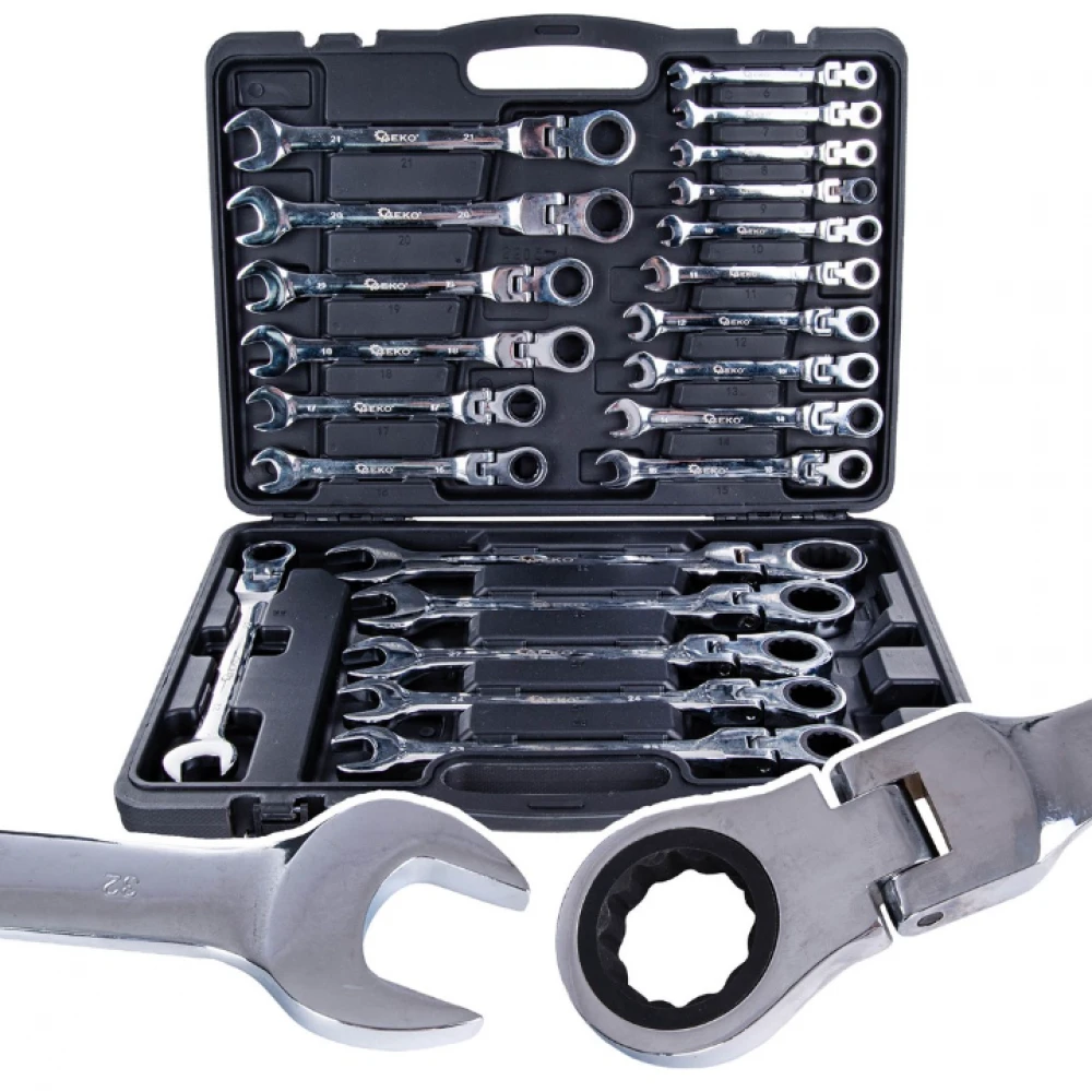 К-кт звездогаечни ключове с тресчотка и чупеща глава 22 броя 6-32 мм G10342